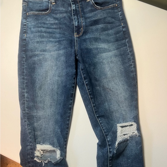 American Eagle Outfitters Dark Blue High Rise Jeans size 12 Short - Picture 3 of 4